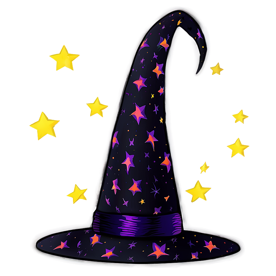 Witch Hat With Stars Png 63