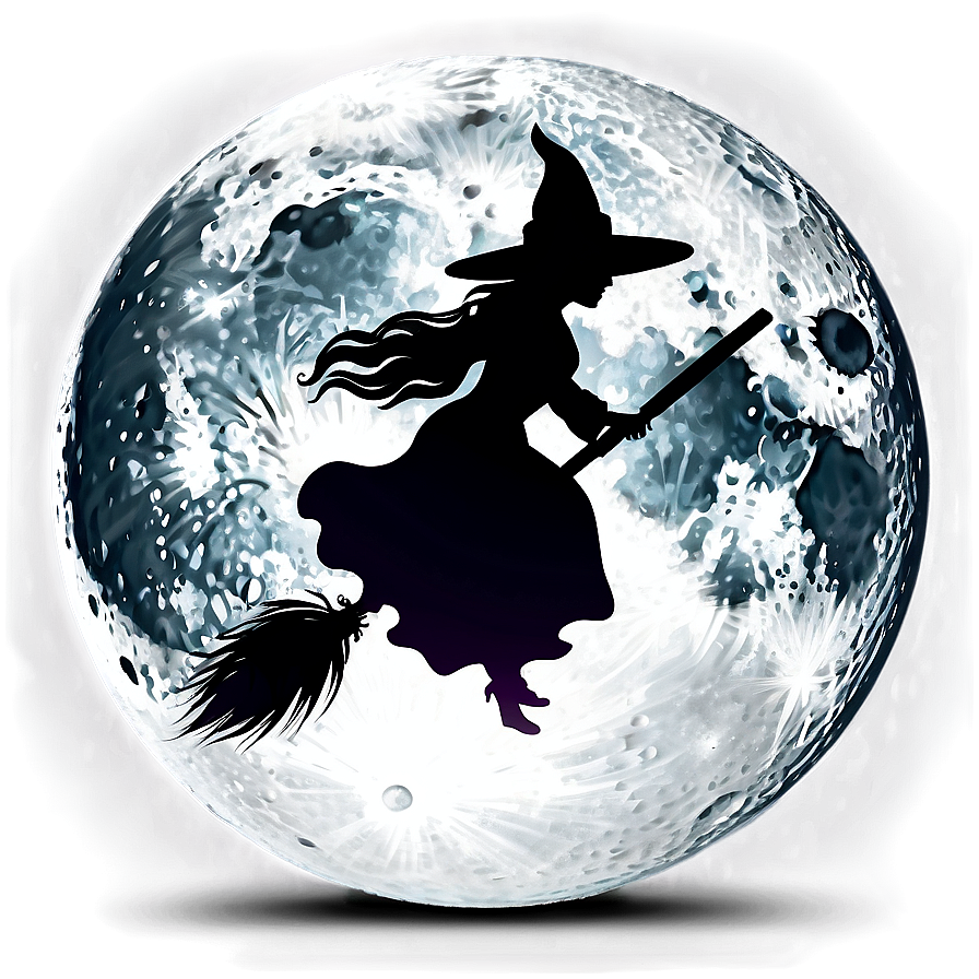 Witch On Moon Png 05062024