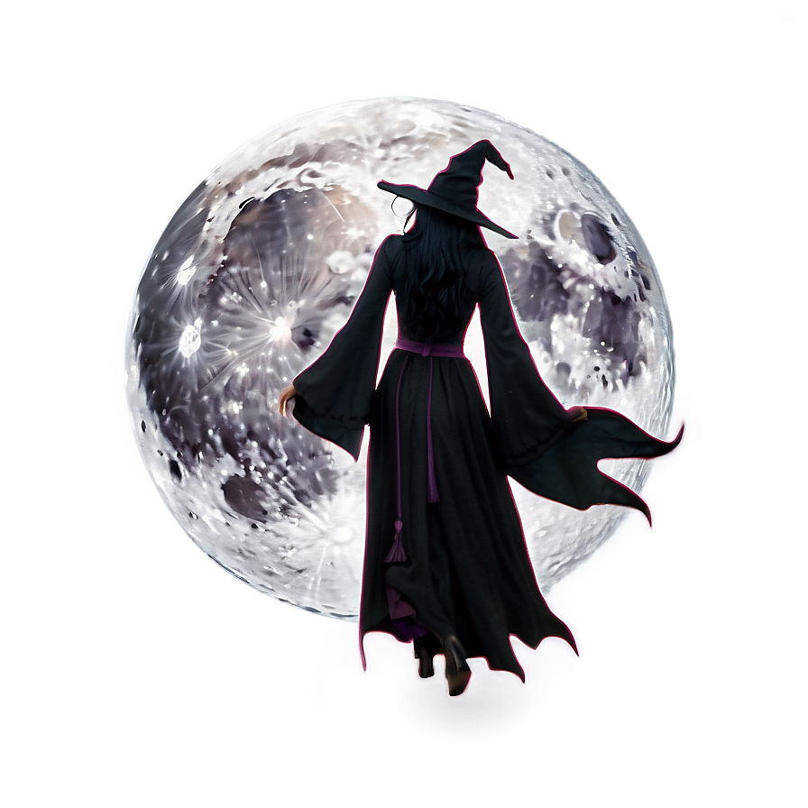 Witch On Moon Png 39