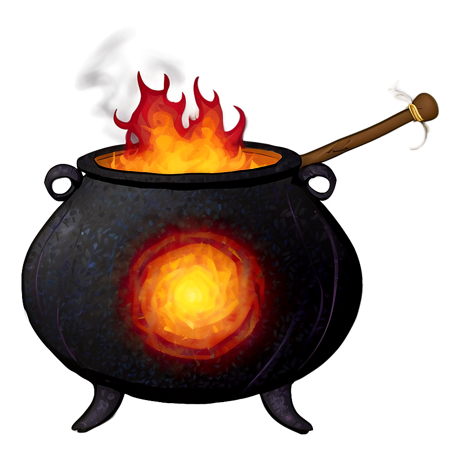 Witch's Cauldron On Fire Png 05242024