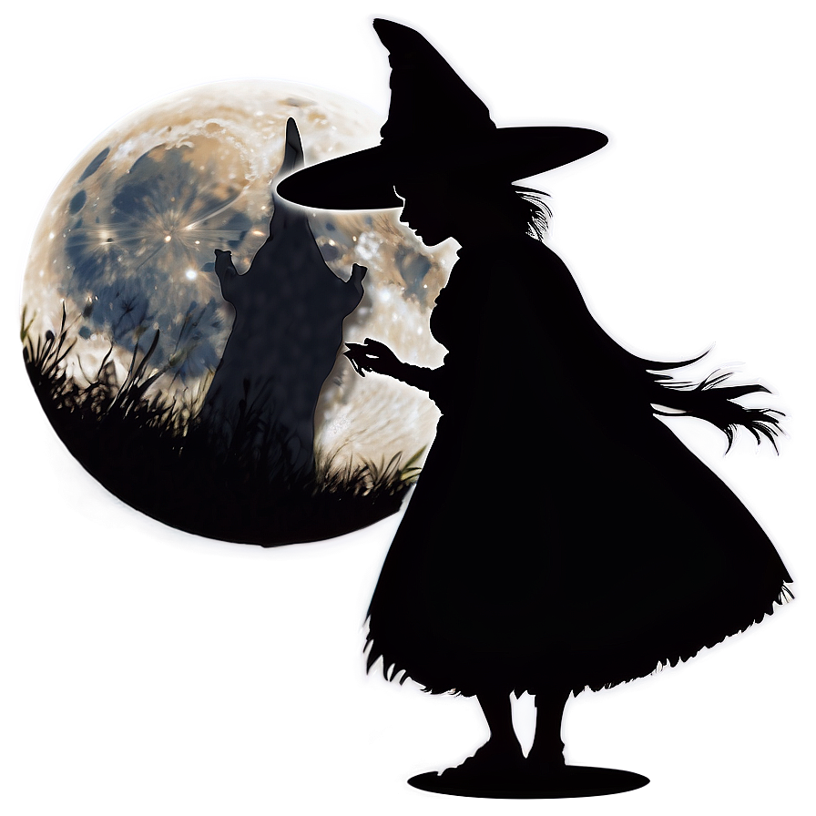 Witch Silhouette Moon Png 2