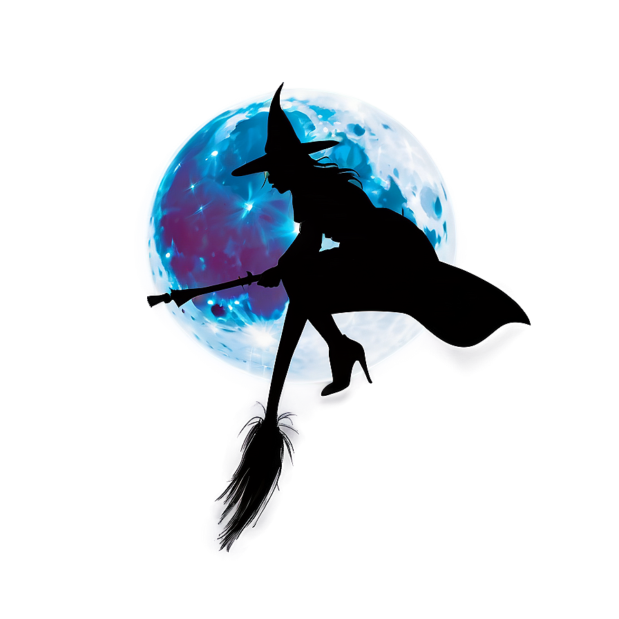 Witch Silhouette Moon Png Cny