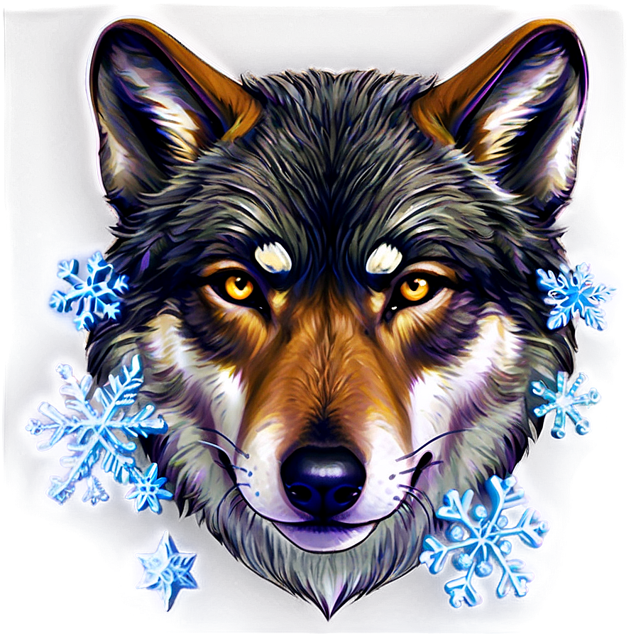 Wolf Eyes With Snowflakes Png 94