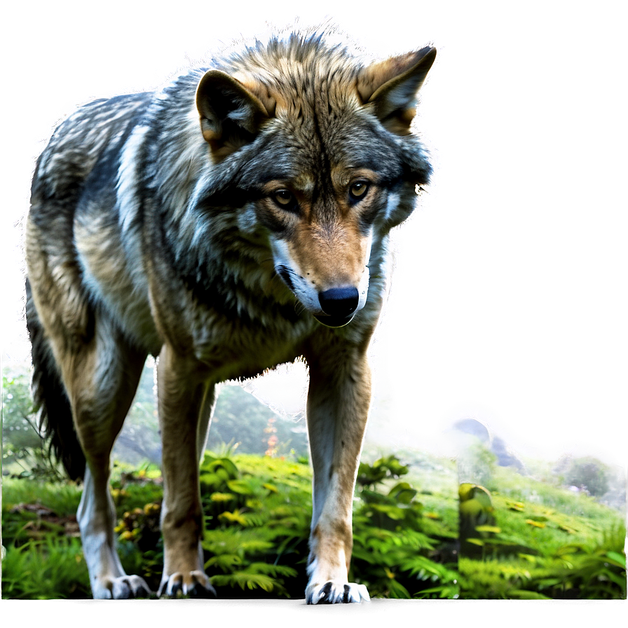 Wolf In Forest Landscape Png 05032024