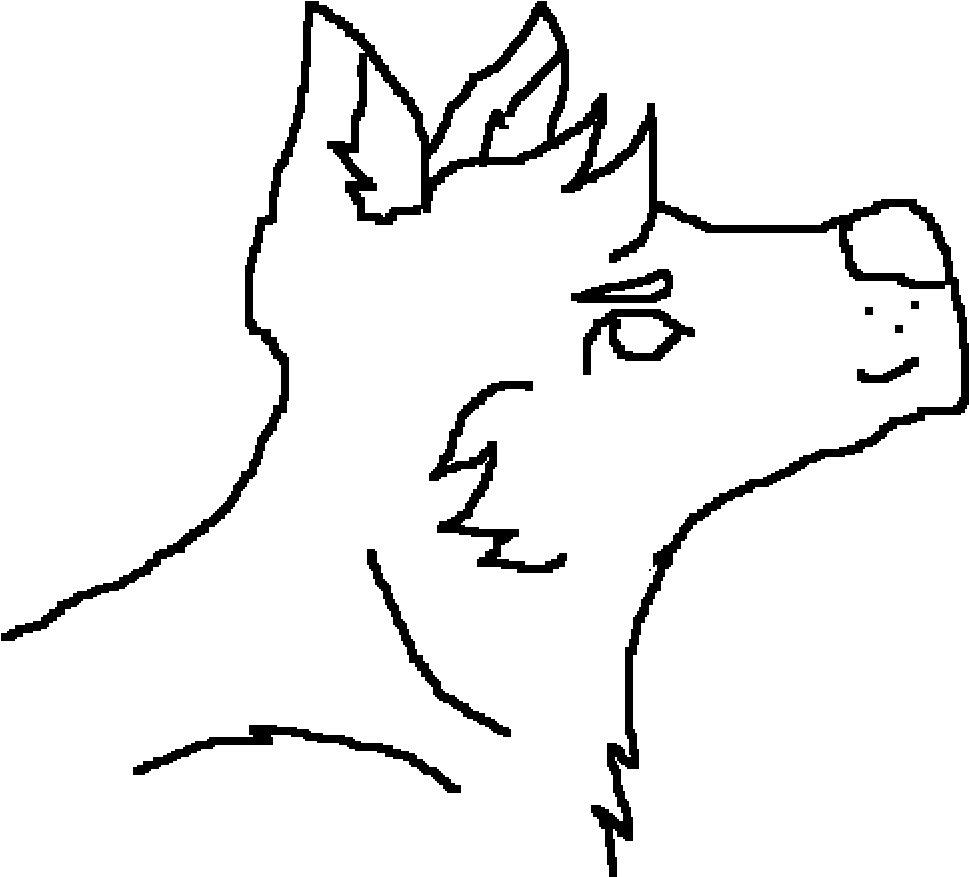 Wolf Profile Line Art