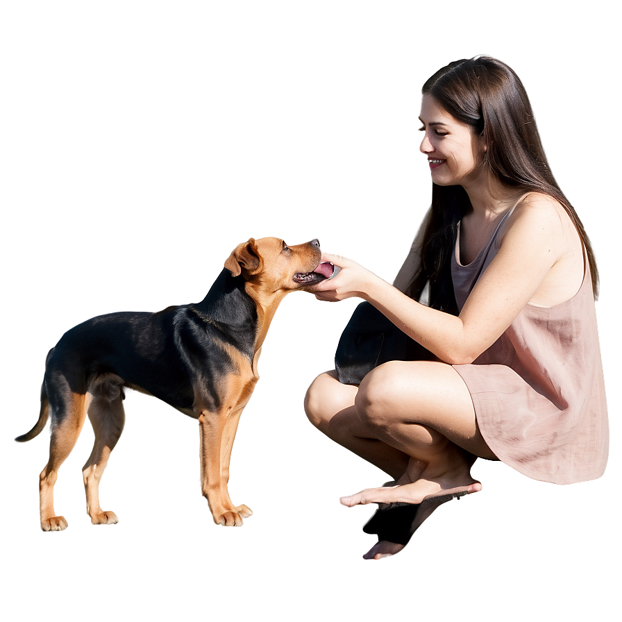 Woman And Pet Dog Png 12