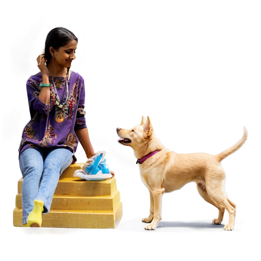 Woman And Pet Dog Png 66