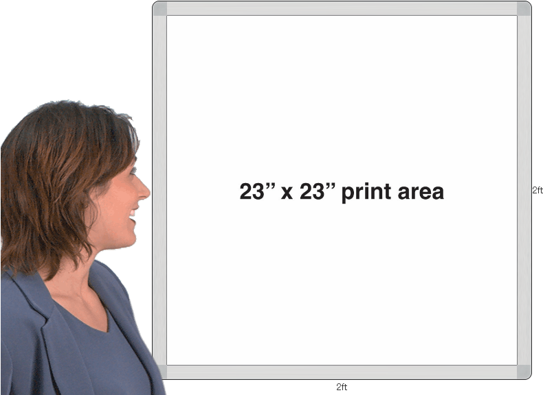 Woman Examining Whiteboard Dimensions