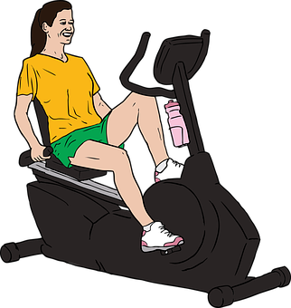 Woman Exercisingon Stationary Bike