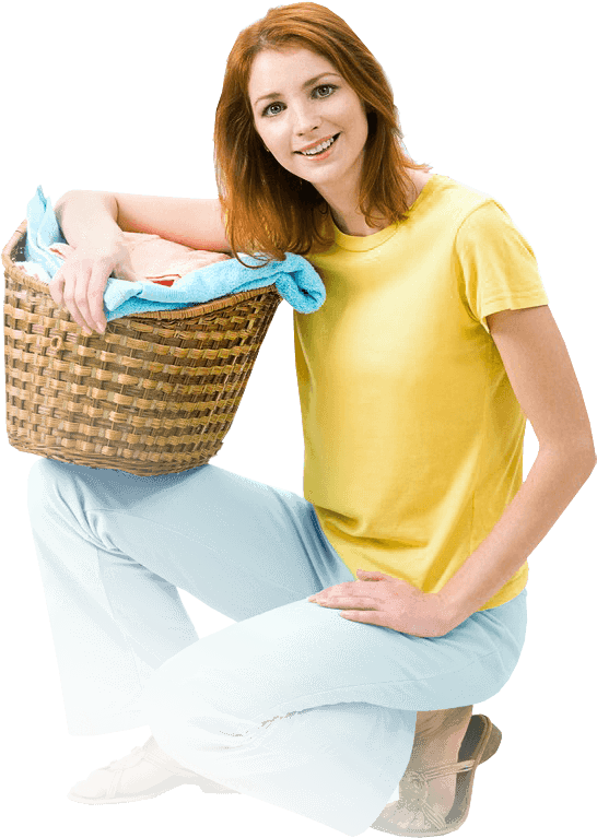 Woman Holding Laundry Basket