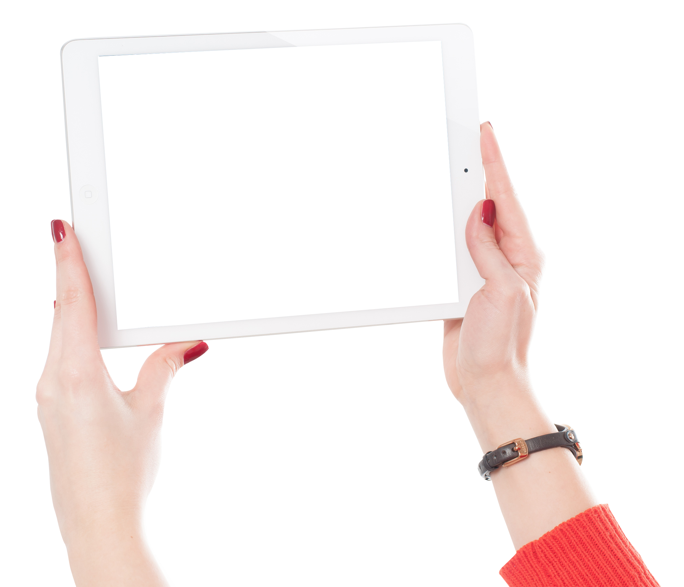 Woman_ Holding_ Tablet_ Frame