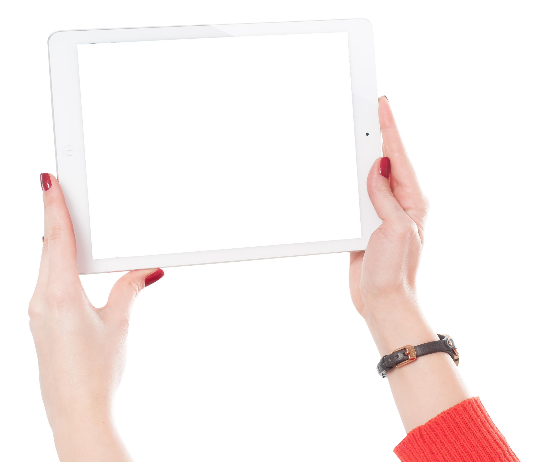 Woman Holding Tablet Frame