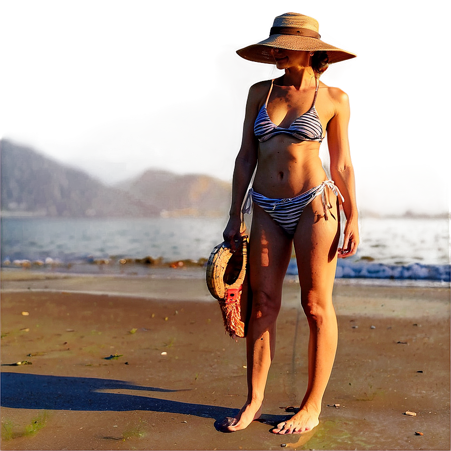 Woman On Beach Sunset Png Sfm72