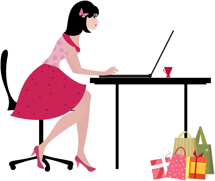 Woman Online Shopping Illustration