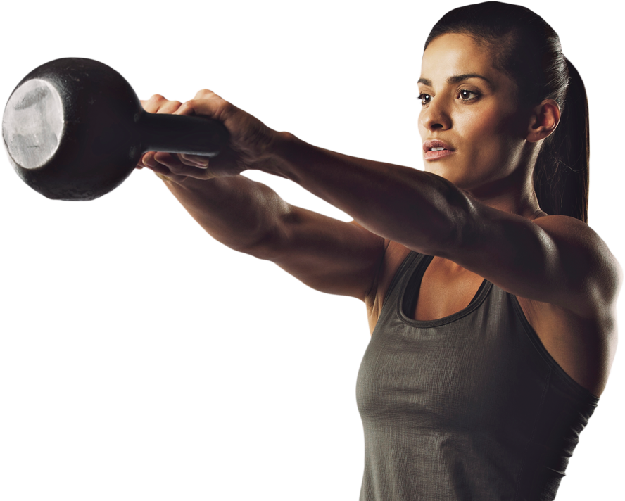 Woman Performing Kettlebell Exercise