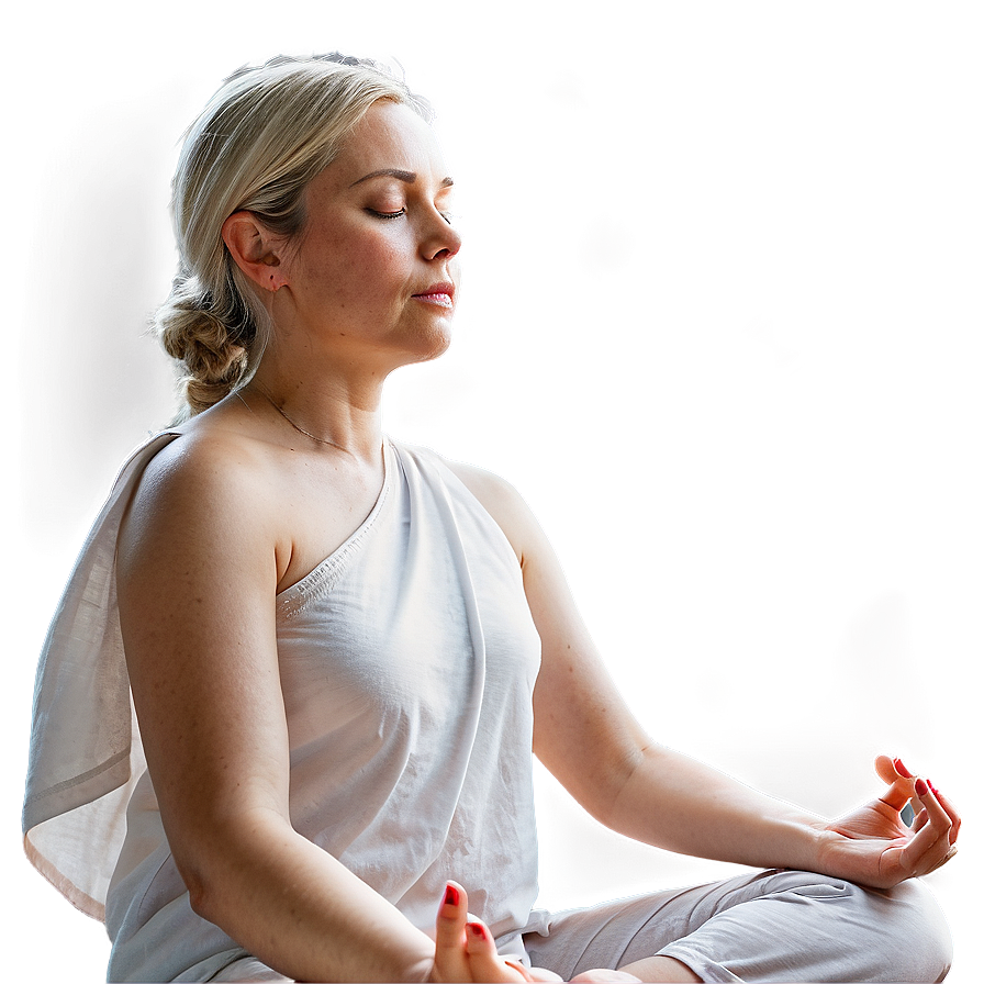 Woman Practicing Meditation Png Ayp