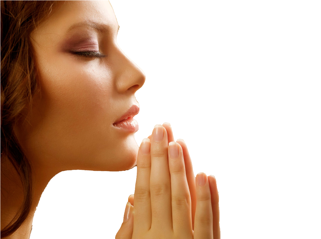 Woman Praying Closed Eyes