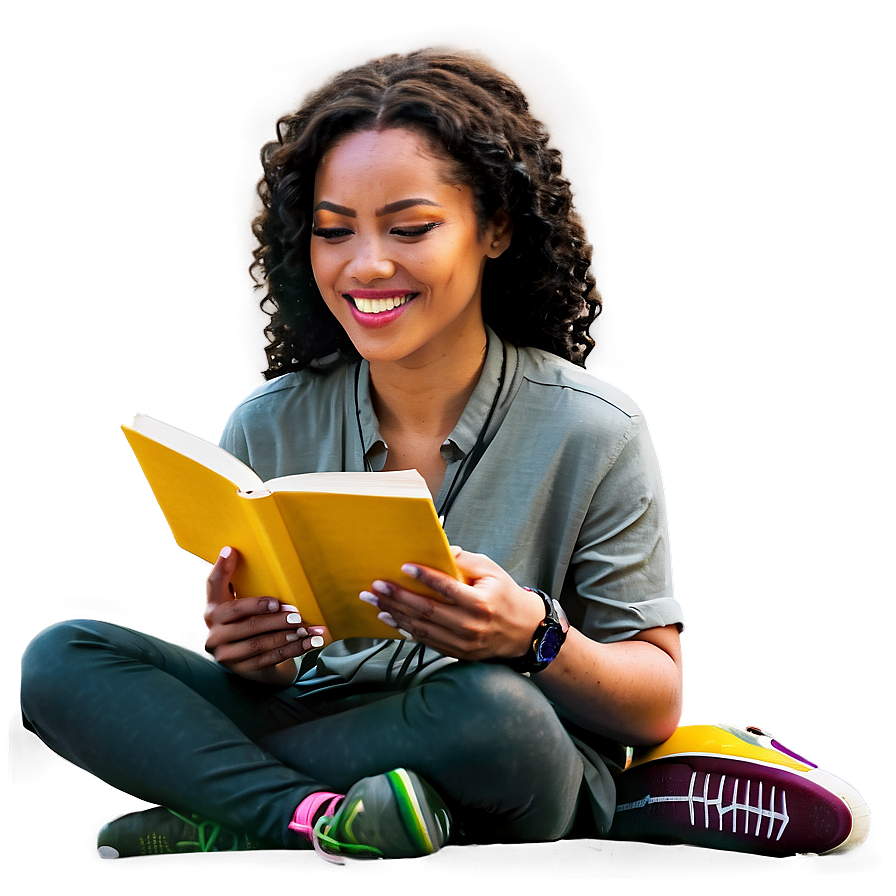 Woman Reading Book Png Pyj35