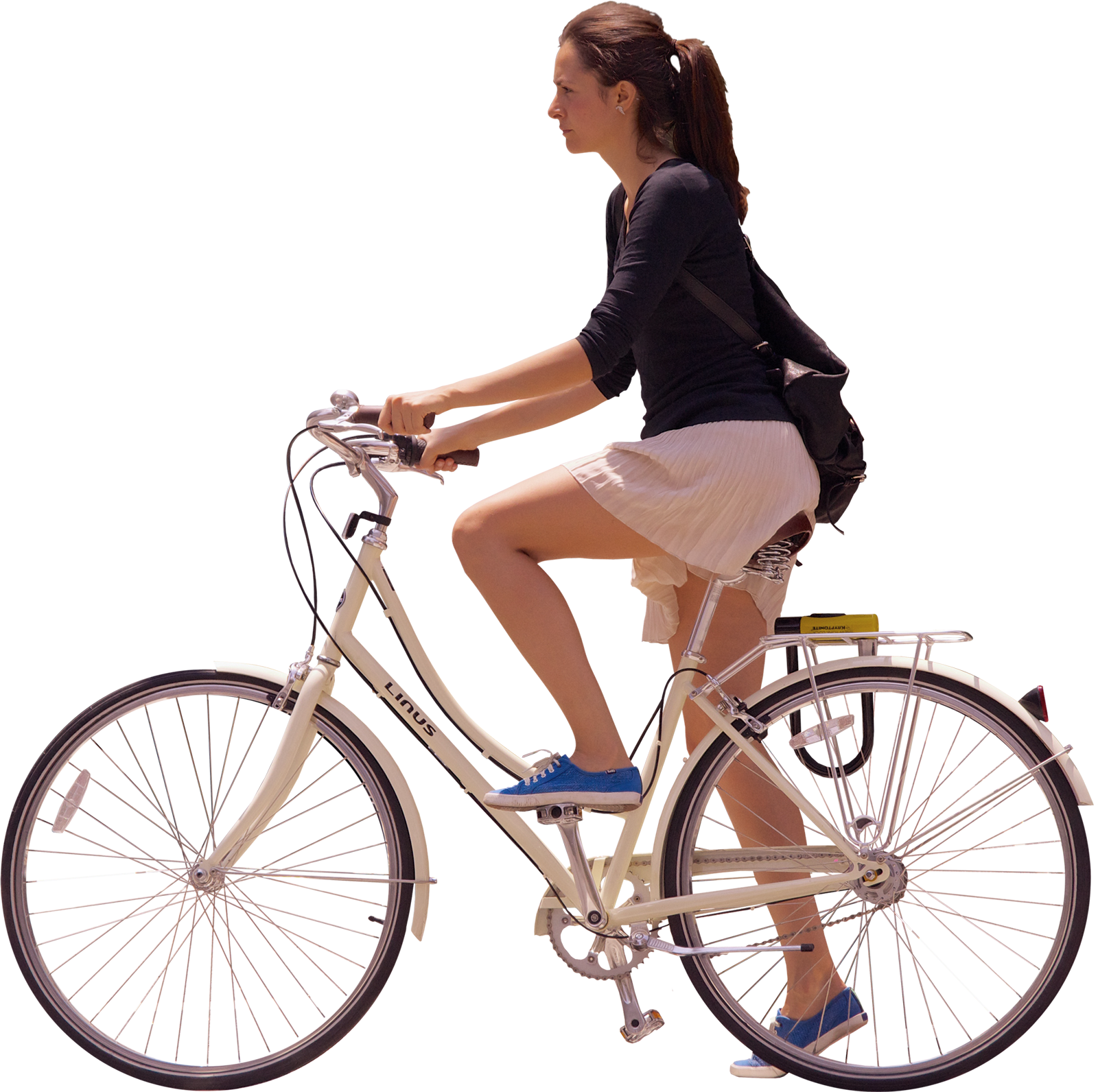 Woman Riding Bicycle Casually