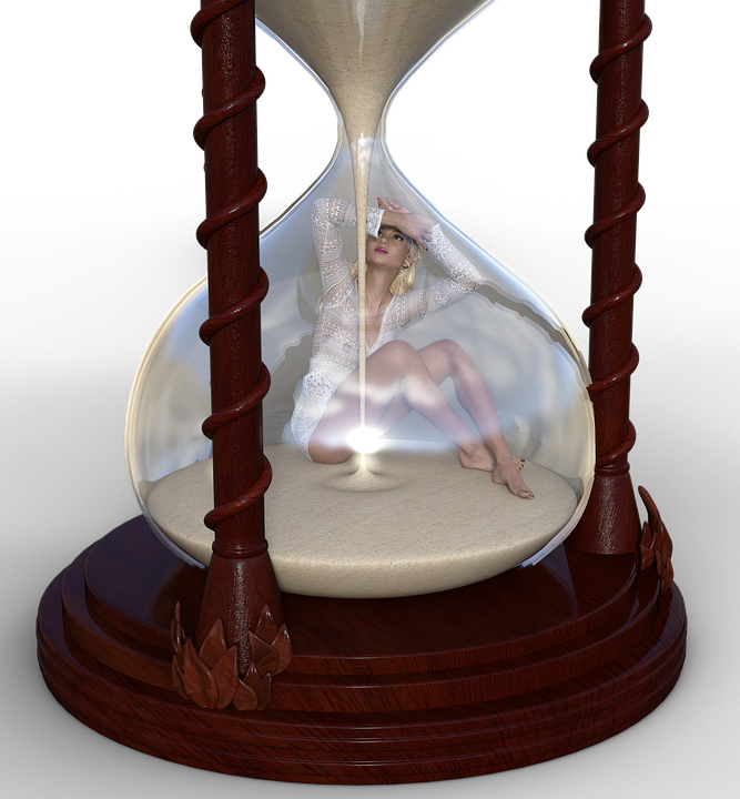 Woman Trapped In Hourglass_ Artistic Concept