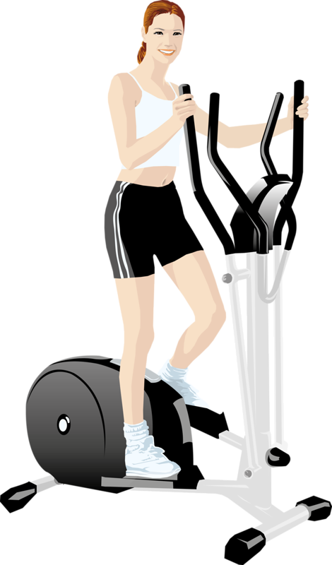 Woman Using Elliptical Trainer