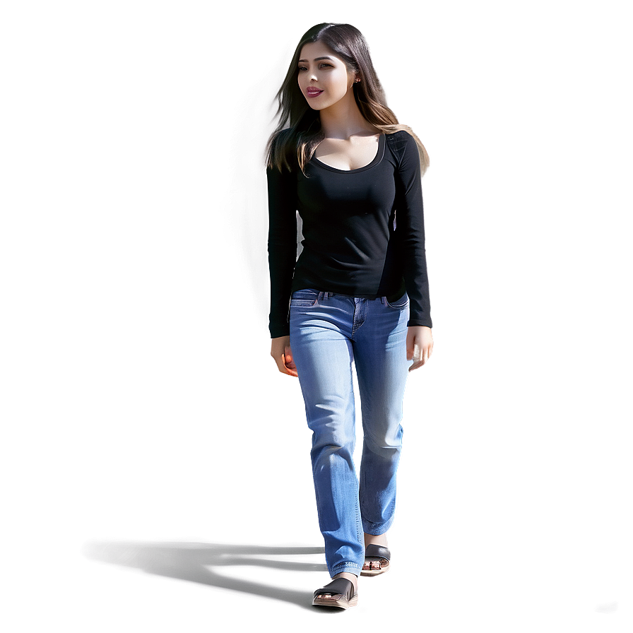 Woman Walking Alone Png Owr55