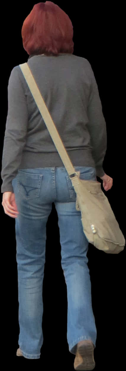 Woman Walking Away With Bag