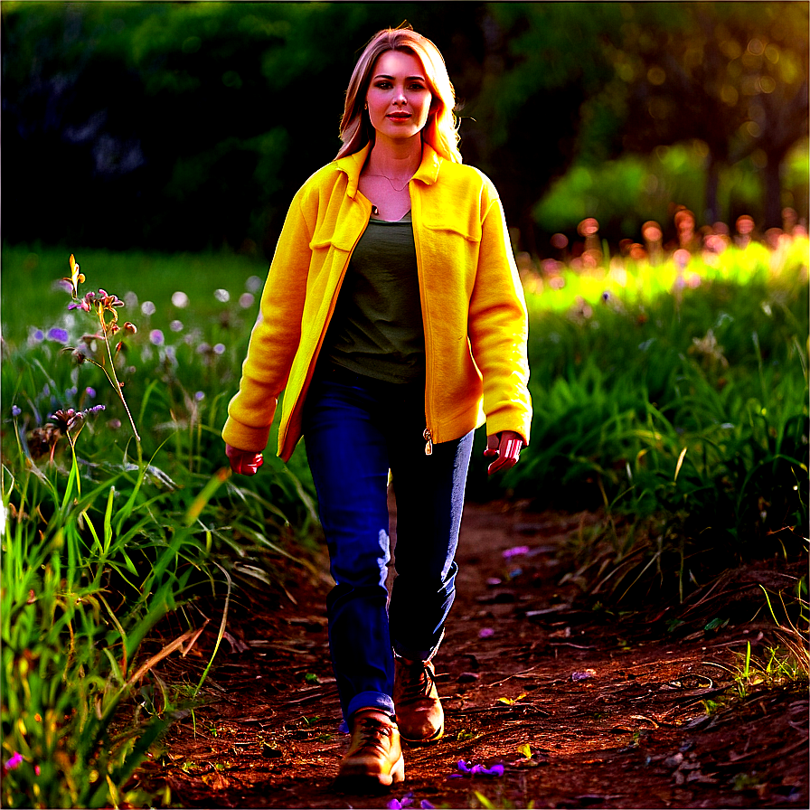 Woman Walking In Nature Png 06132024