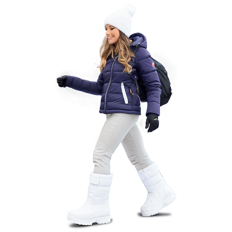 Woman Walking In Snow Png Eko97