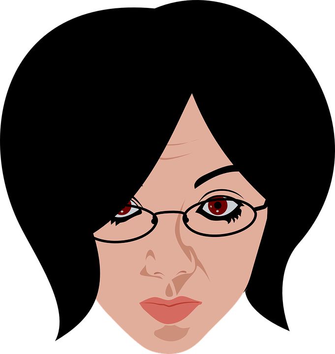 Woman Wearing Red Eyeglasses