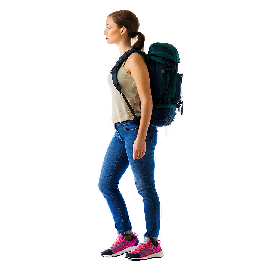 Woman With Backpack Png Uhy52