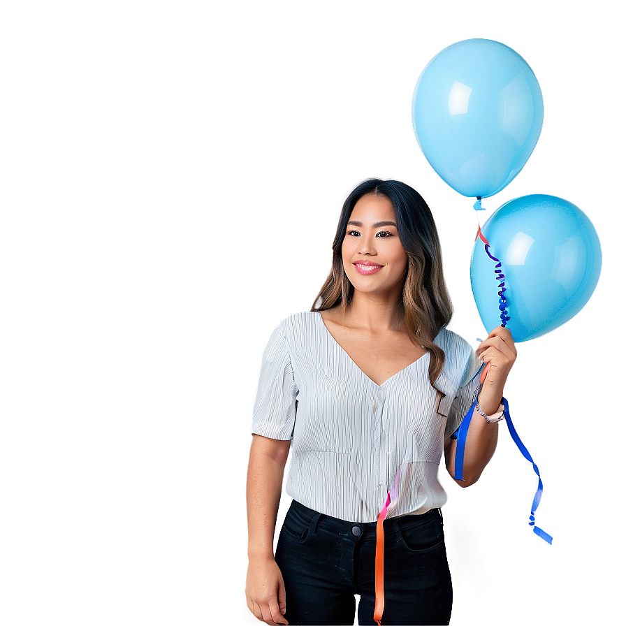 Woman With Balloons Png 05232024