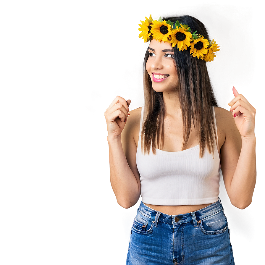 Woman With Flower Crown Png Fgg