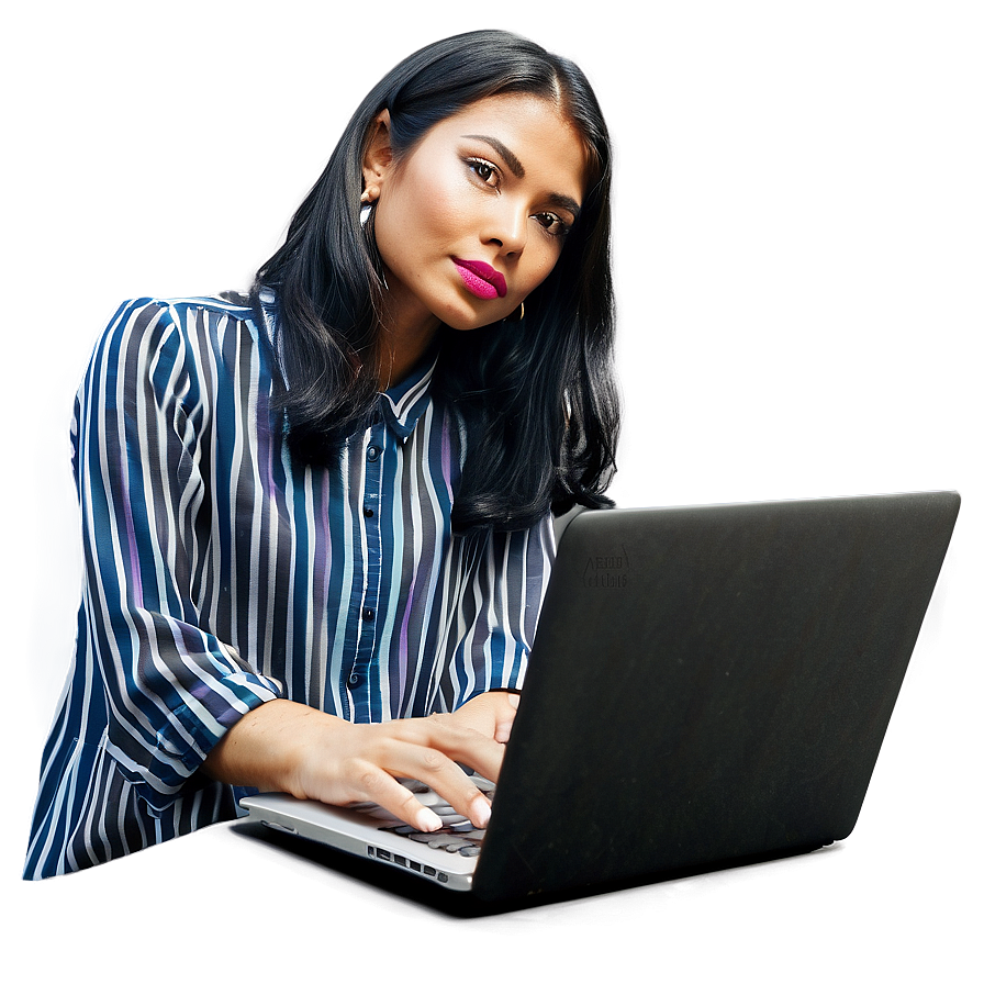 Woman With Laptop Png 05232024