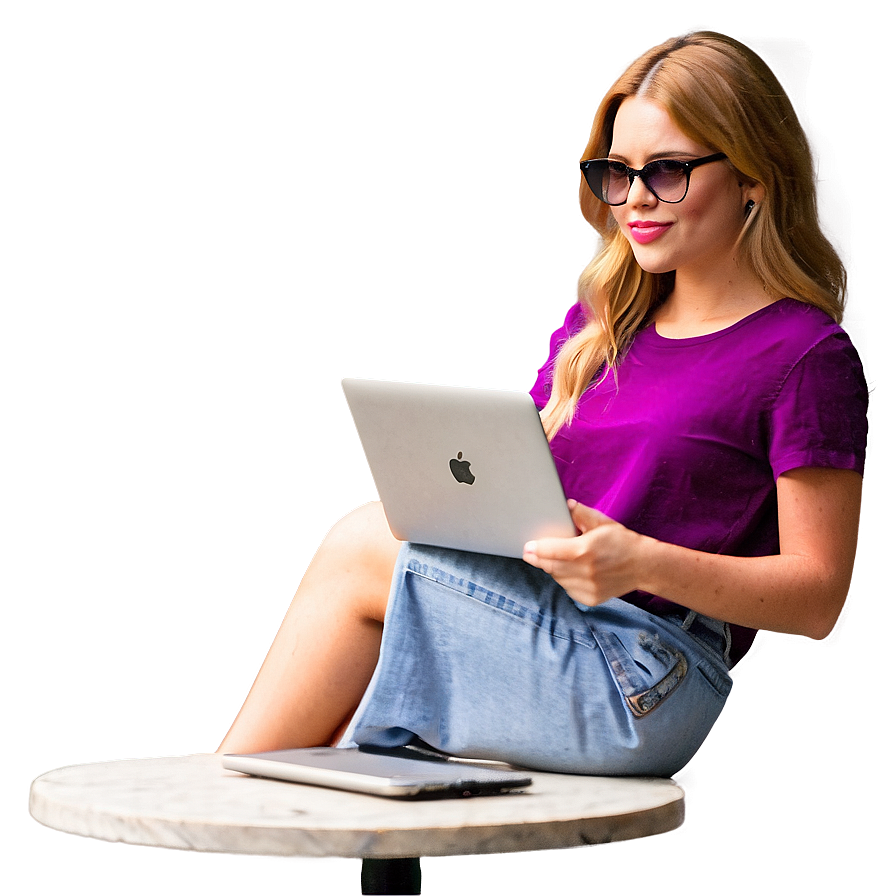 Woman With Laptop Png 05232024