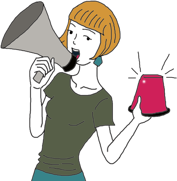 Woman_with_ Megaphone_and_ Siren_ Illustration