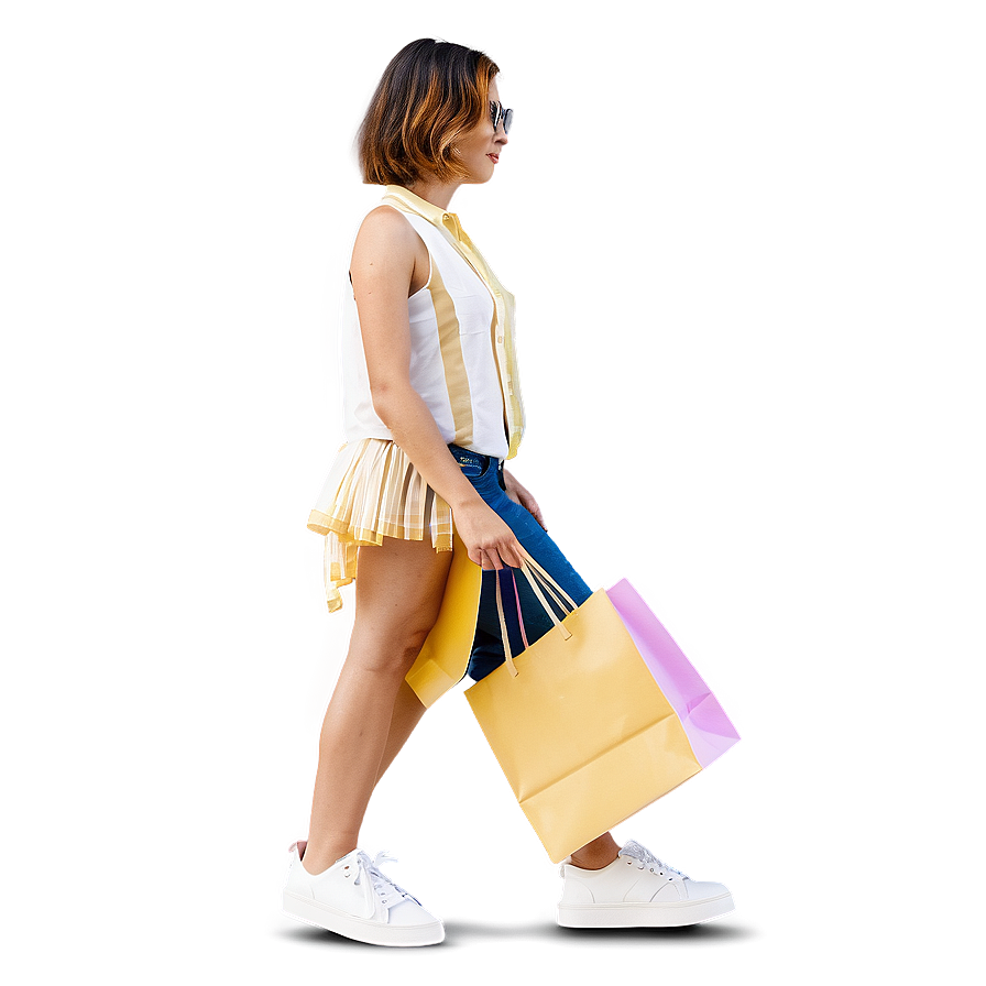 Woman With Shopping Bags Png Xtq