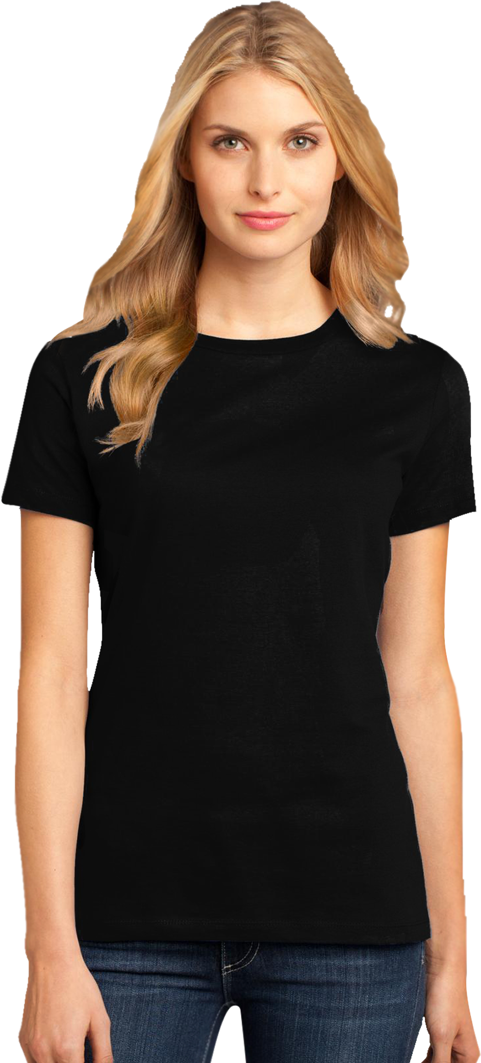 Womanin Black T Shirt