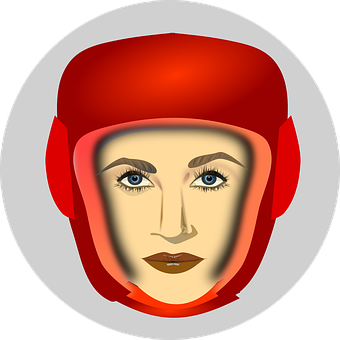 Womanin Red Helmet Graphic