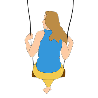 Womanon Swing Vector Illustration