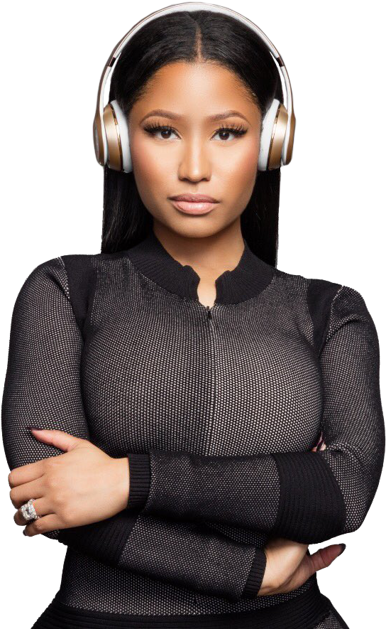 Womanwith Headphones Black Top