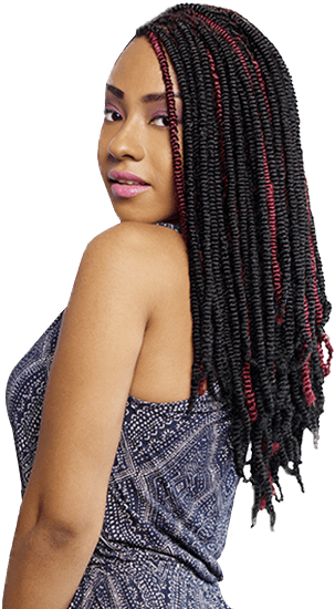 Womanwith Redand Black Braids