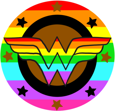 Wonder Woman Logo Rainbow Background