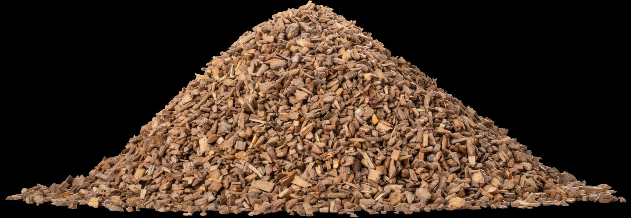 Wood Chip Pile Black Background