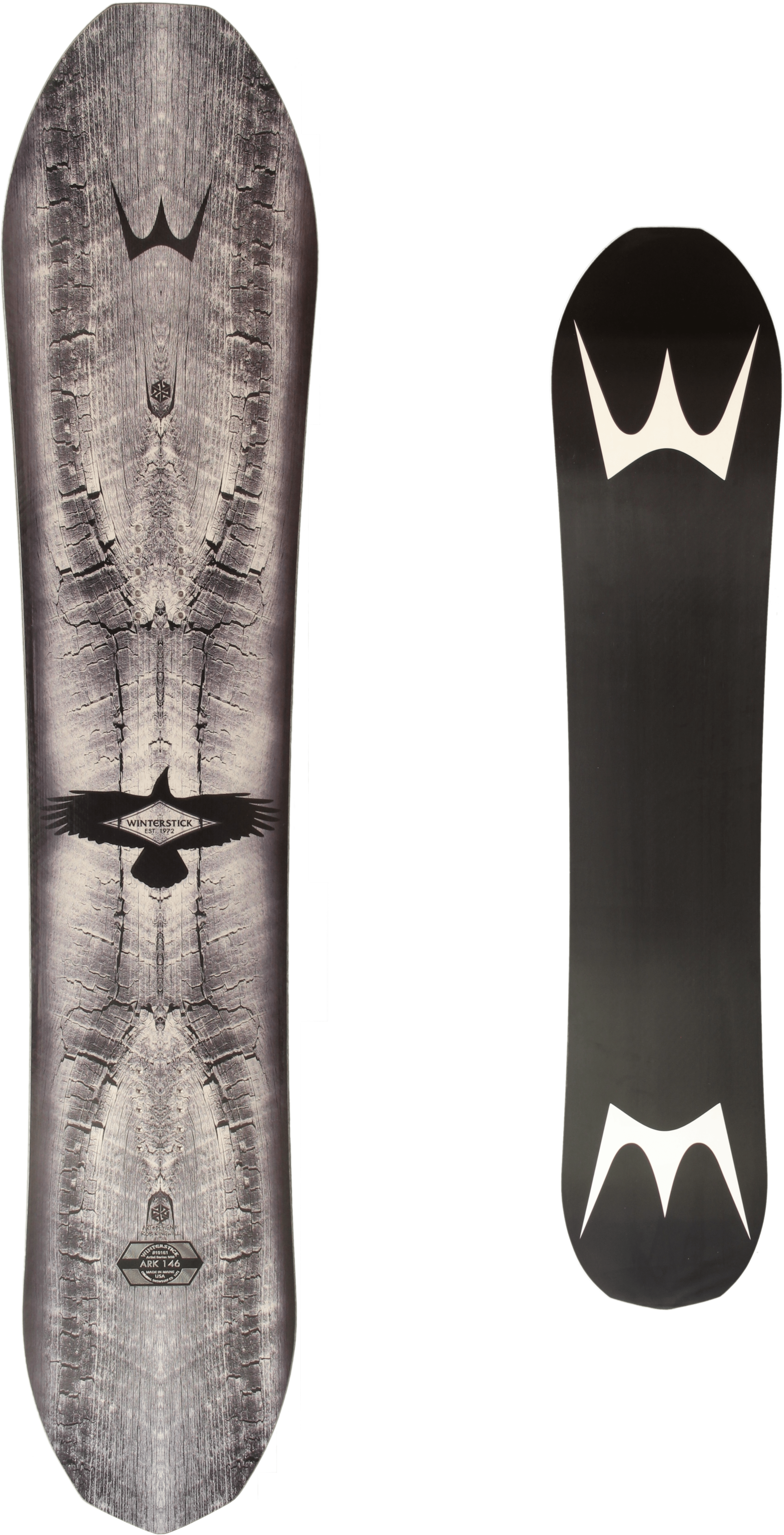 Wood Design Snowboard Frontand Back