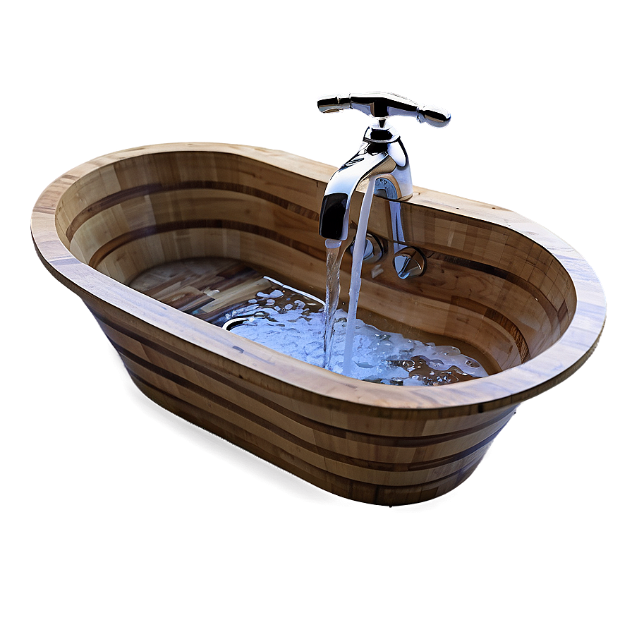 Wooden Bathtub Png 2