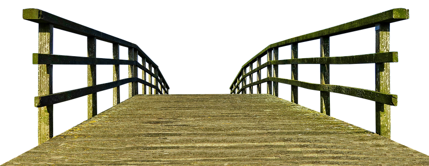 Wooden Bridge Over Black Backdrop