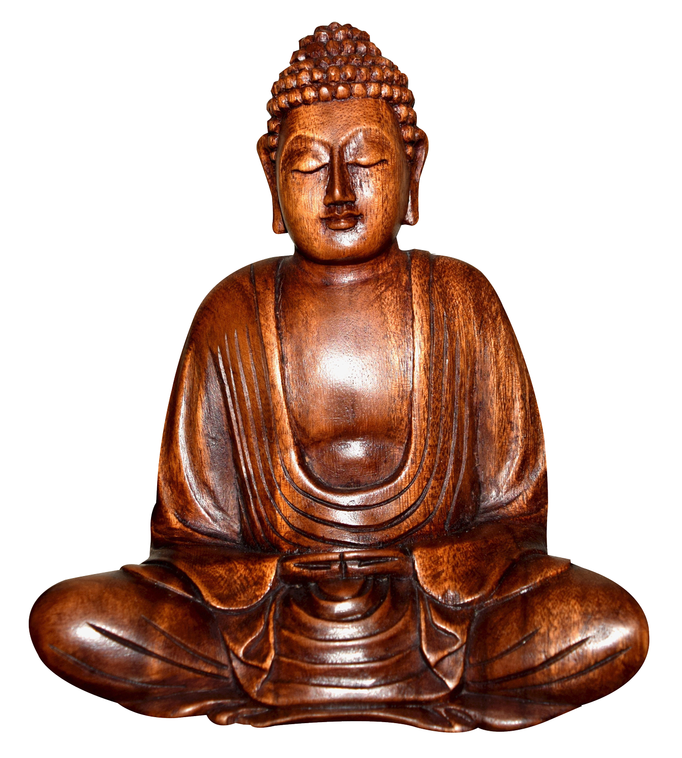 Wooden Buddha Statue Meditation Pose