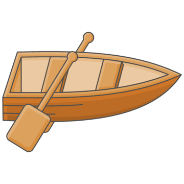 Wooden Canoewith Paddle Illustration