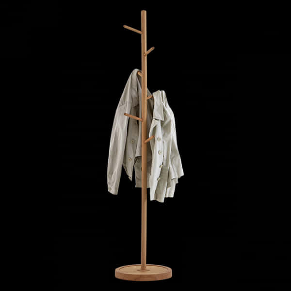 Wooden Coat Rack With Jacket